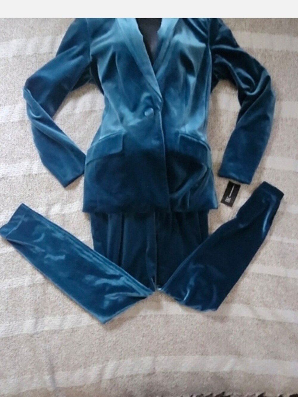 INC International Concepts Teal Velvet Blazer SET